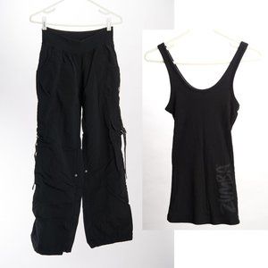 Zumba Throwback - Pull On Nylon Convertible Cargo Pants and Tank Top Set